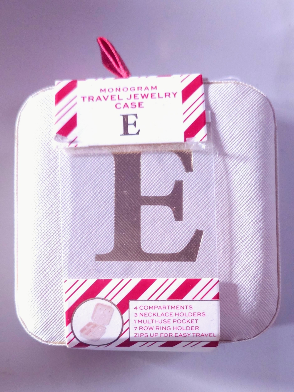 Monogram Travel Jewelry Case E - White